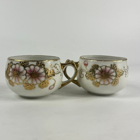 Vtg Nippon Hand-Painted Pink Rose Tea Set 12pc Teapot Creamer Gold Trim Japan - Picture 2 of 16